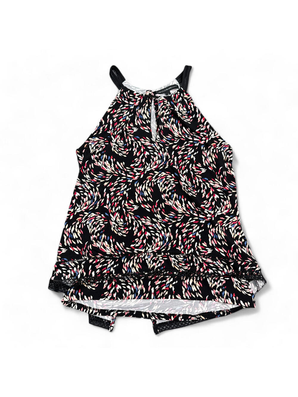 White House Black Market Sleeveless Dotted Keyhole Halter Top Womens Small